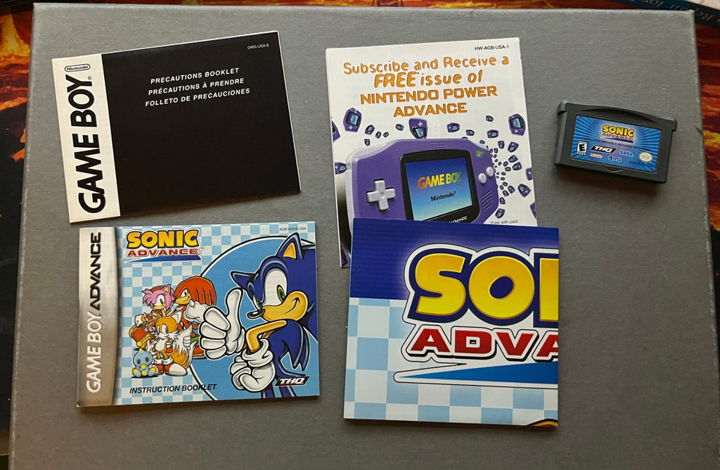 Sonic Advance GameBoy Advance (GBA, 2002) CIB Complete in Box w/Poster & Tested