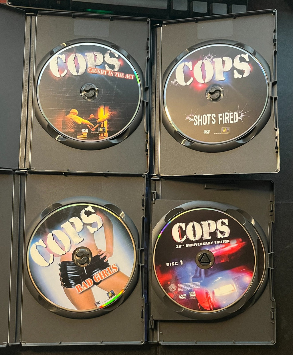 COPS Too Hot For TV - 4 DVD LOT Bad Girls, Shots Fired, Anniversary, Caught Act
