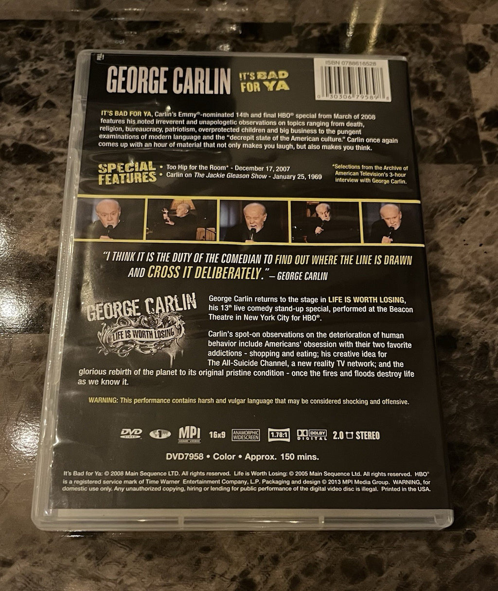 George Carlin: It's Bad for Ya / Life Is Worth Losing Double Feature (DVD, 2005)