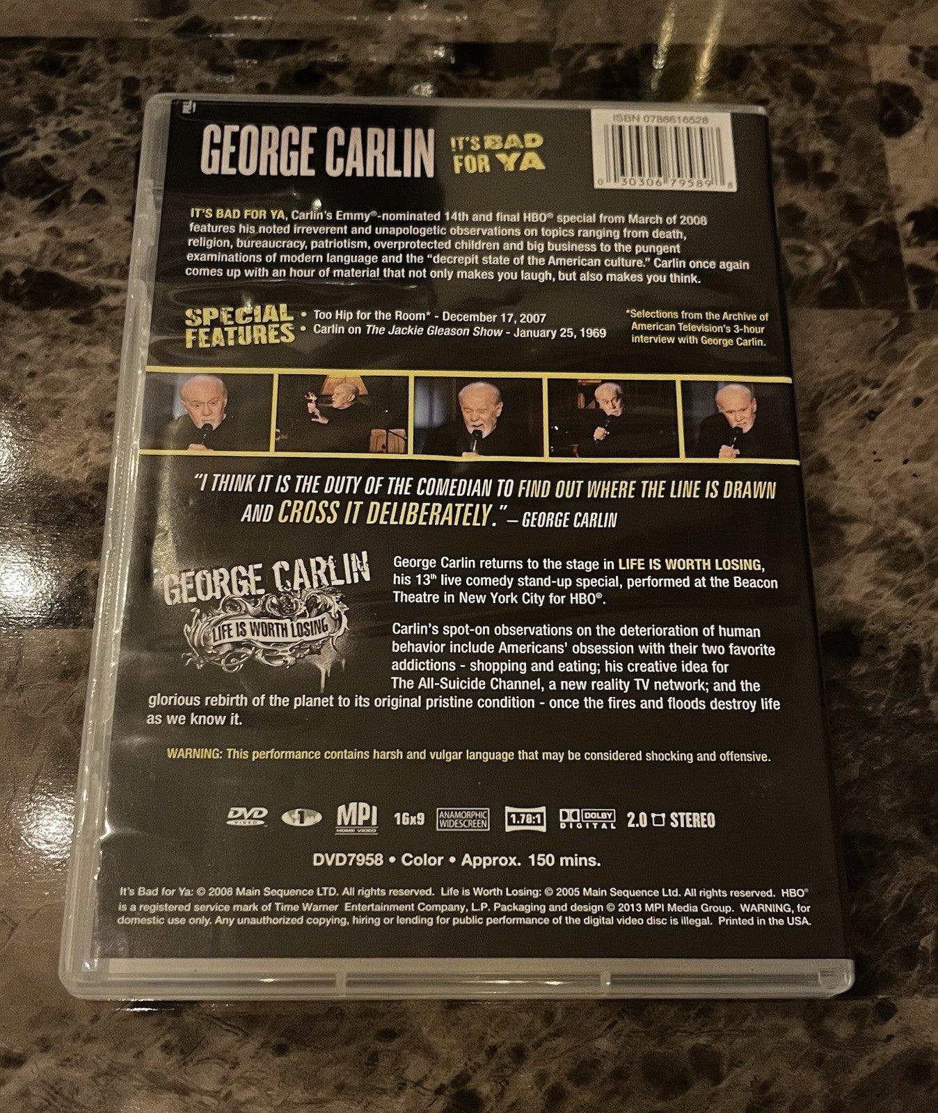 George Carlin: It's Bad for Ya / Life Is Worth Losing Double Feature (DVD, 2005)