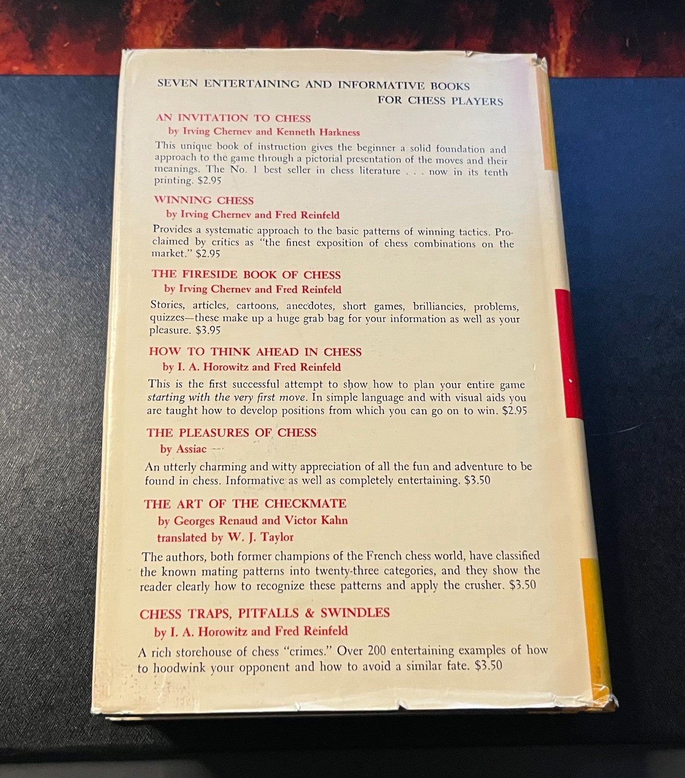 The 1000 Best Short Games of Chess - Irving Chernev 1955  1st Edition & Printing