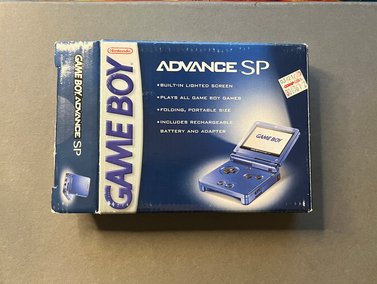 Game Boy Advance SP AGS-001 Cobalt Blue - Complete (CiB) Excellent & Tested