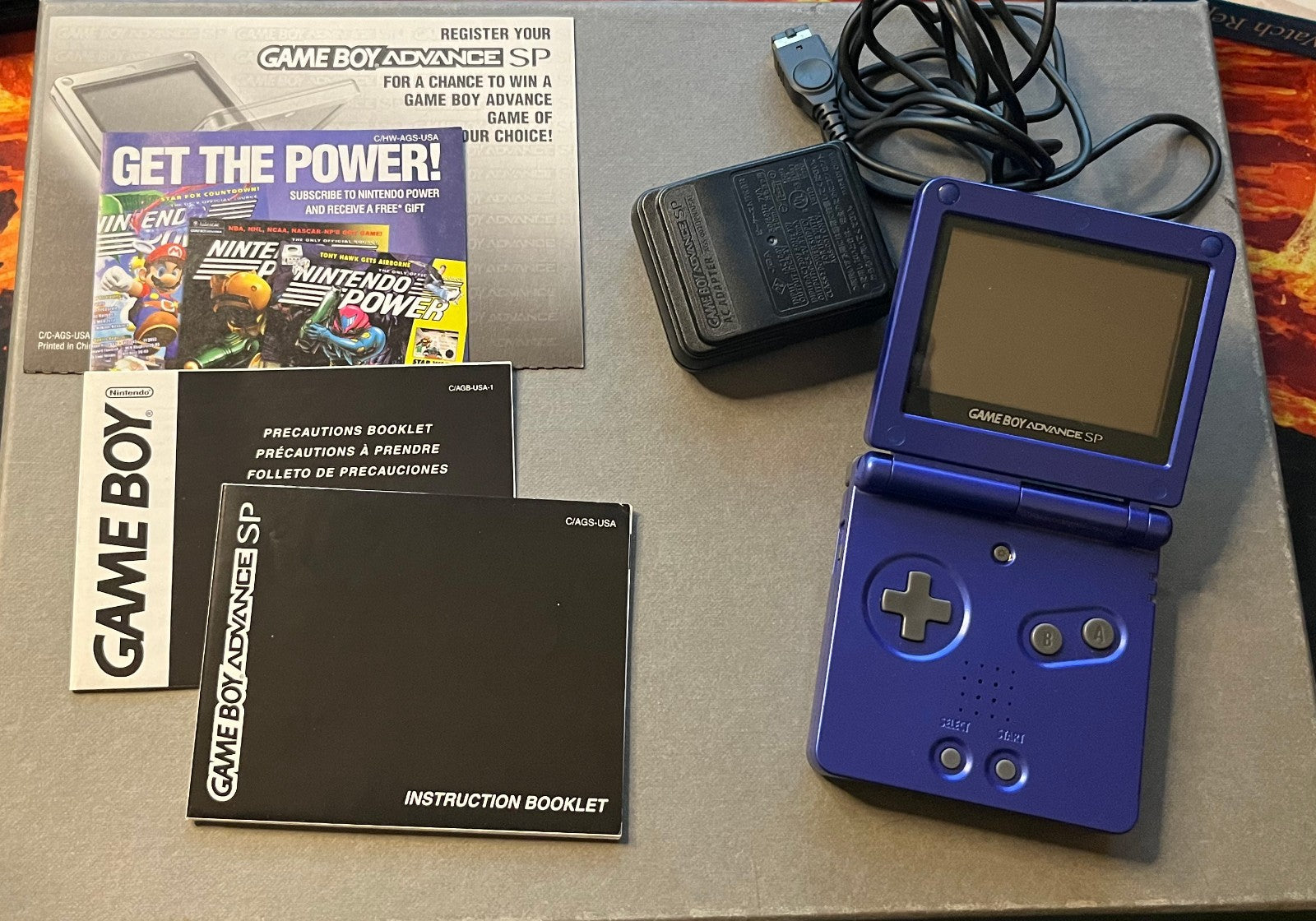 Game Boy Advance SP AGS-001 Cobalt Blue - Complete (CiB) Excellent & Tested