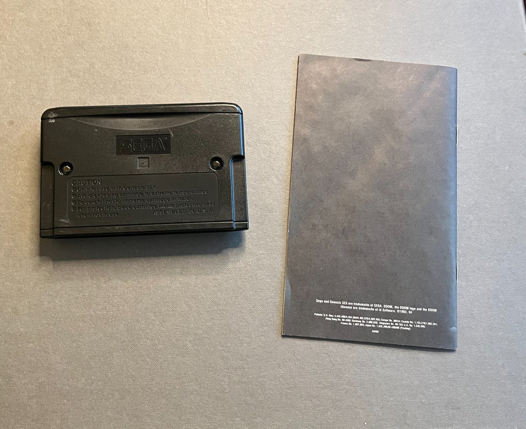 Doom (Sega 32X, 1994) Cartridge and Manual (No Box) Authentic Tested & Working