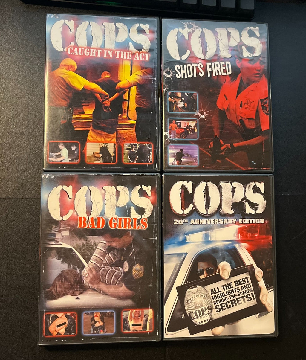 COPS Too Hot For TV - 4 DVD LOT Bad Girls, Shots Fired, Anniversary, Caught Act