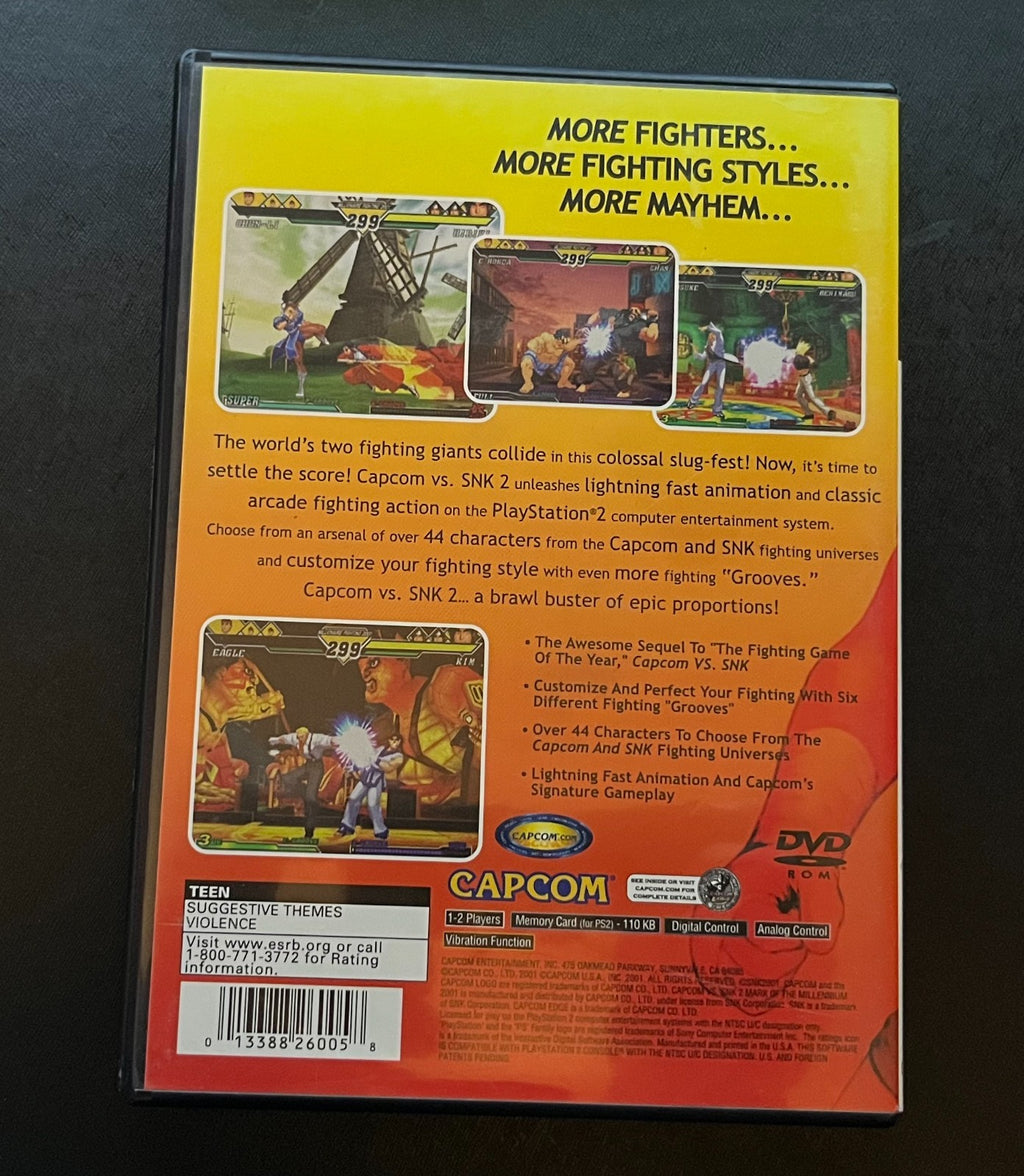Capcom vs. SNK 2: Mark of the Millennium (Sony PlayStation 2, 2001) CIB & Tested