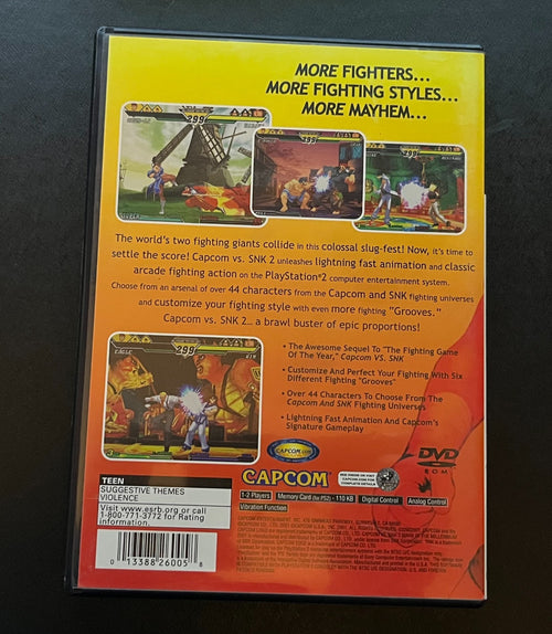 Capcom vs. SNK 2: Mark of the Millennium (Sony PlayStation 2, 2001) CIB & Tested